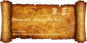 Menczel Euszták névjegykártya